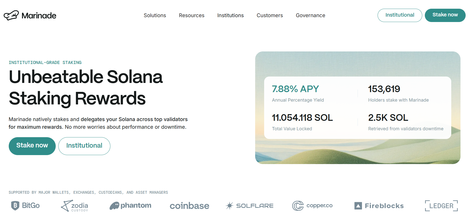 Hình ảnh website dự án Marinade Finance - The Block LAB